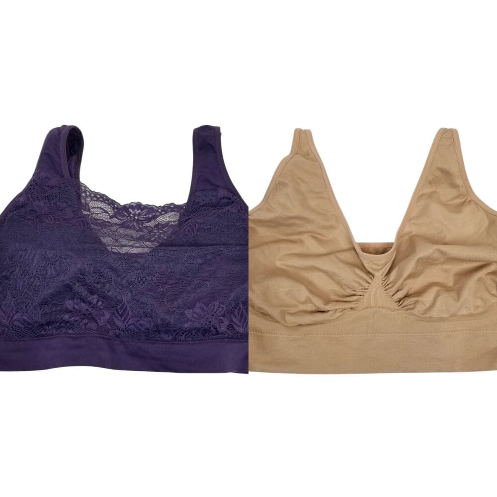 Rhonda Shear Lot of 2 Bras With Lace Wire Free Women's Style 9346 / 9199 3X
